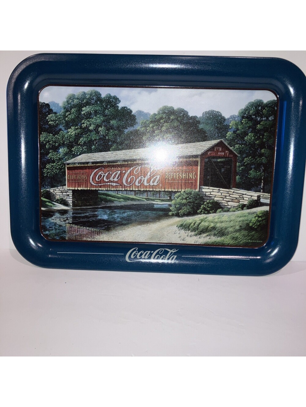 Coca-Cola Tray Issued 1995 Jim Harrison "1905 Summer Bridge" NEW